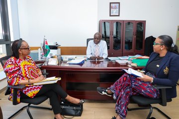 Mr. Evans Maturu, Ag. Deputy Director General for Economic Affairs and Commercial Diplomacy receives courtesy from a delegation from the International Trade Centre (ITC) 