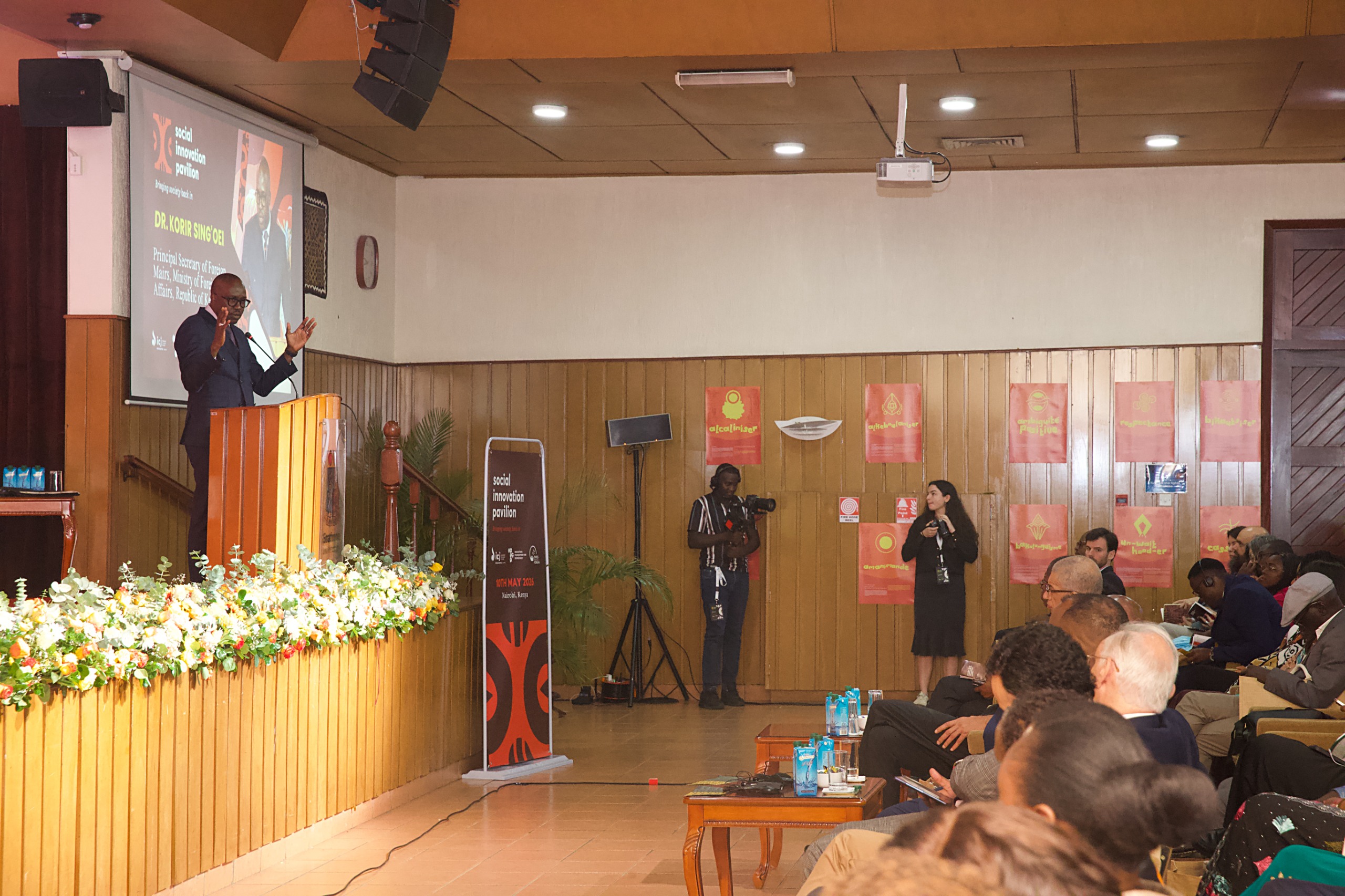 DR. KORIR SINGOEI DURING SOCIAL INNOVATION PAVILION IN STRATHMORE UNIVERSITY