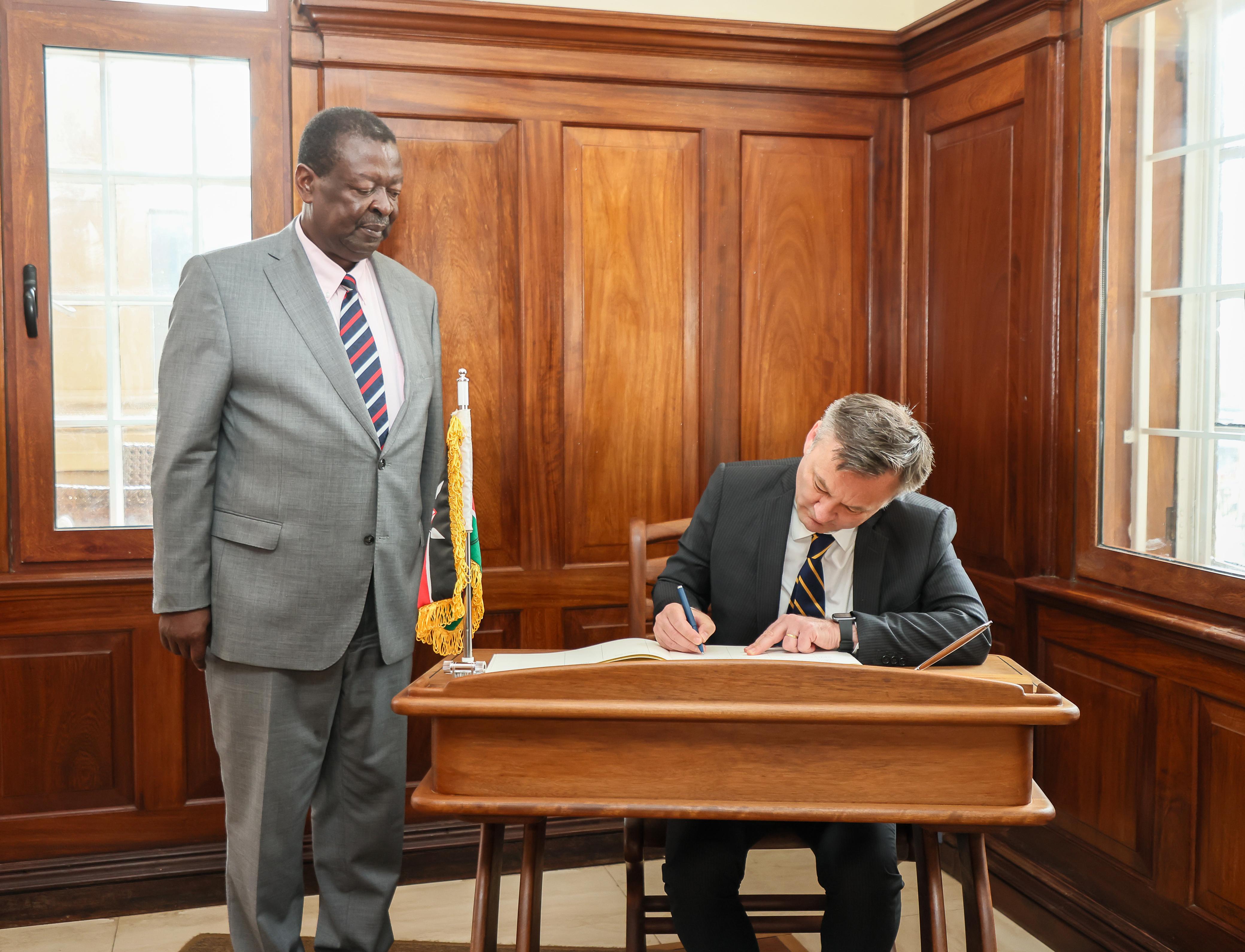 Signing of visitors book