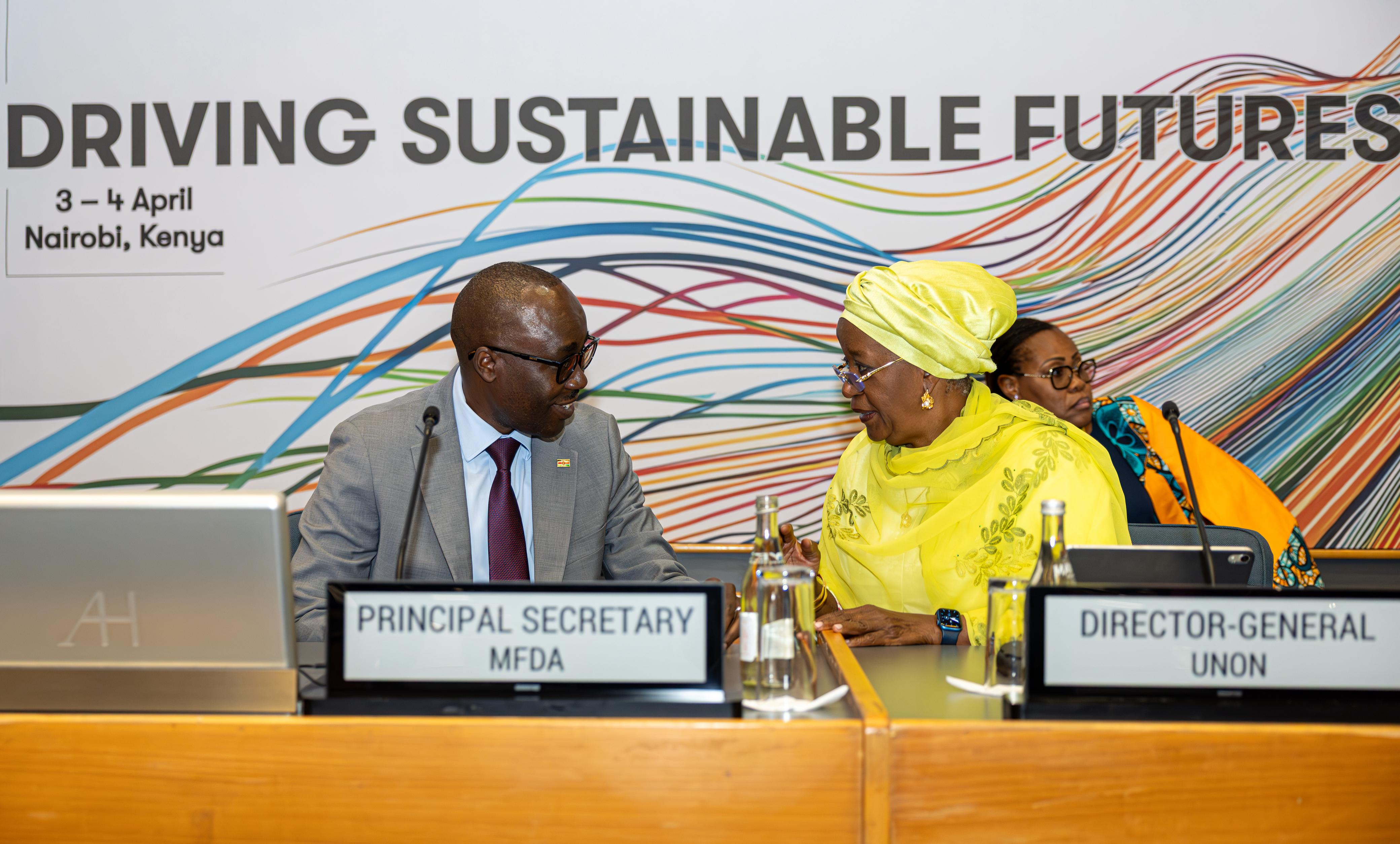 PS Korir SingOei and UNON Head Amb. Zainab Bangura