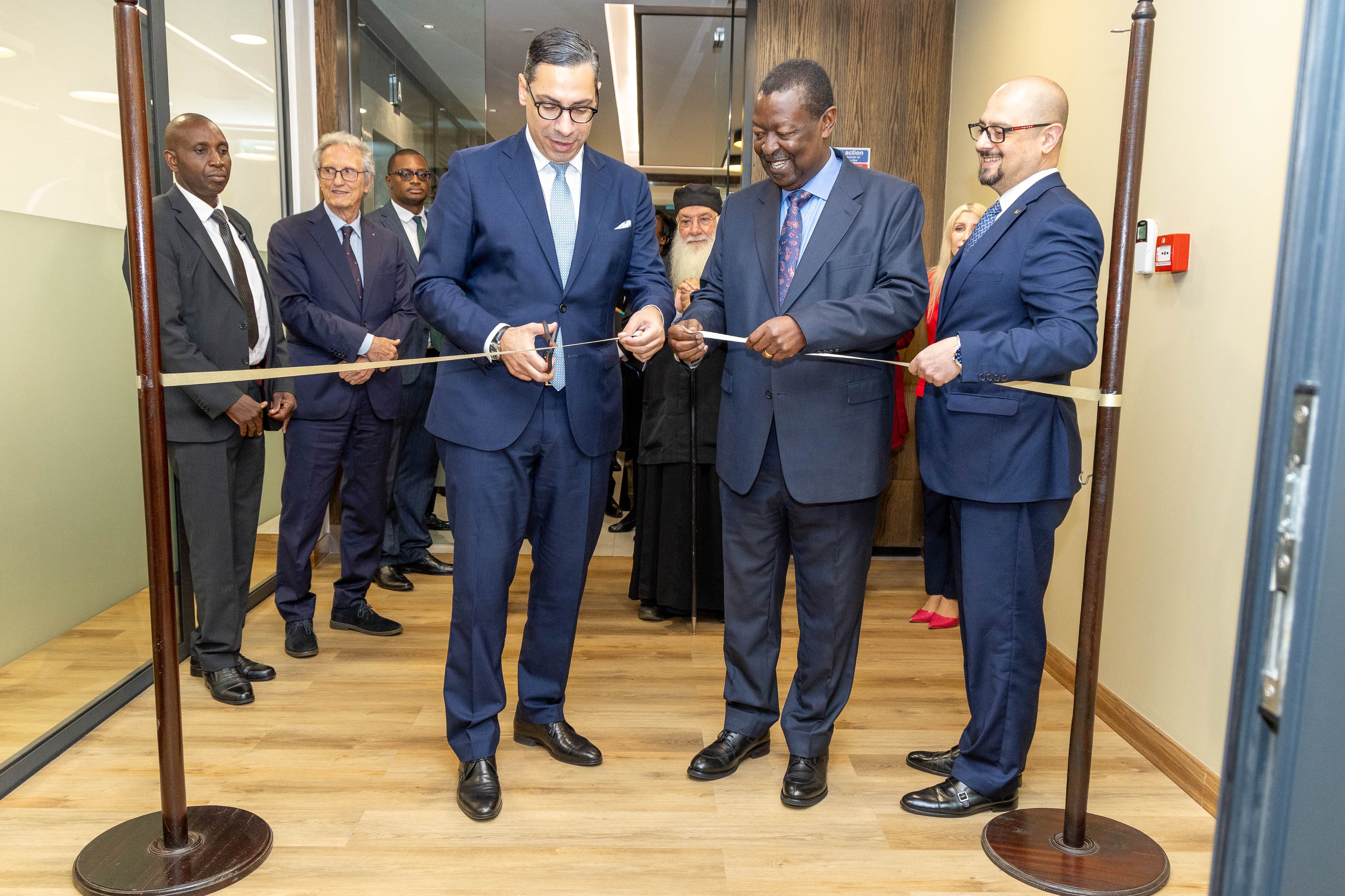 PCS Mudavadi cuts ribbon at the inauguration of the Cyrus embassy