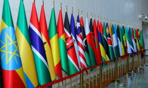 Flags of all member states of the African Union