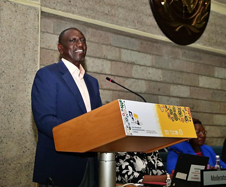 President Ruto makes his remarks at the 20th Ordinary Session of the African Ministerial Conference on the Environment (AMCEN)