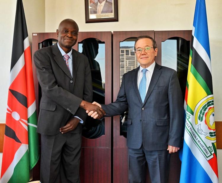 H.E. Barlybay Sadykov, Ambassador of the Republic of Kazakhstan to Kenya, met Mr. Evans Maturu, Deputy Director and Head of Economic Affairs and Commercial Diplomacy Directorate 